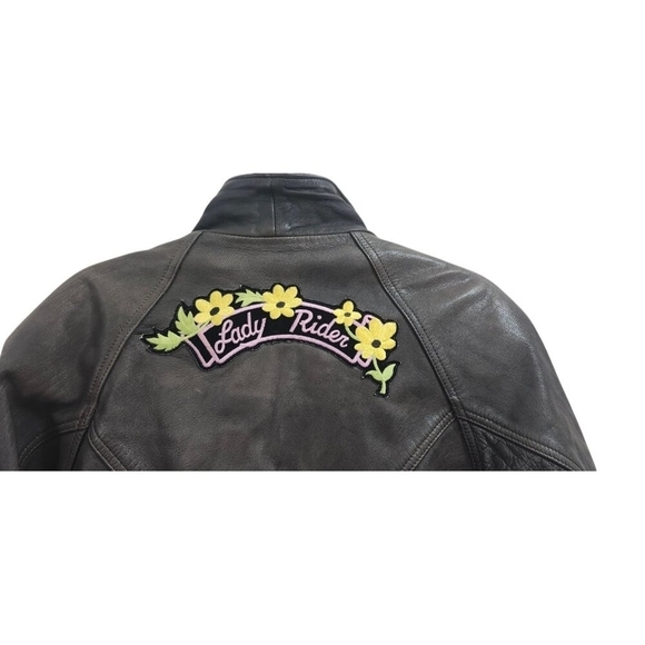 Vintage Black Hills Riding Gear Leather Motorcycle Jacket Women’s Size S - Picture 8 of 16